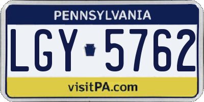 PA license plate LGY5762
