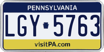 PA license plate LGY5763
