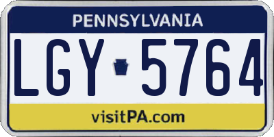 PA license plate LGY5764