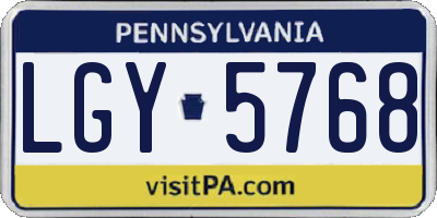 PA license plate LGY5768