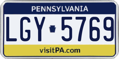 PA license plate LGY5769