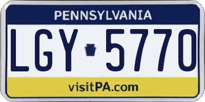 PA license plate LGY5770