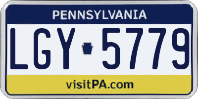 PA license plate LGY5779