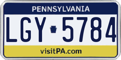 PA license plate LGY5784