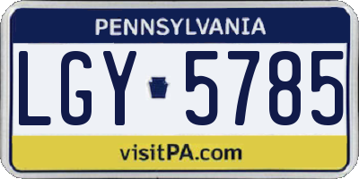 PA license plate LGY5785