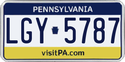 PA license plate LGY5787