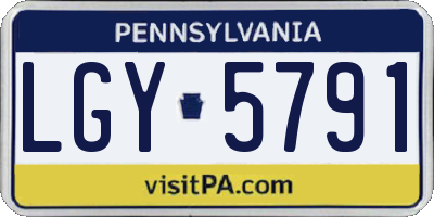 PA license plate LGY5791