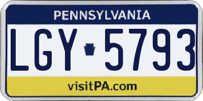 PA license plate LGY5793