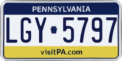PA license plate LGY5797