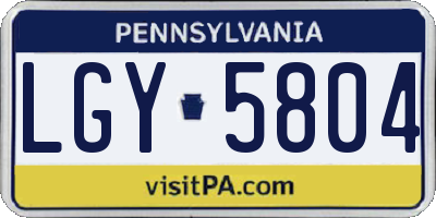 PA license plate LGY5804