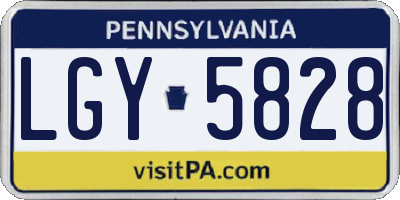 PA license plate LGY5828
