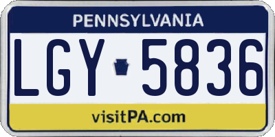 PA license plate LGY5836