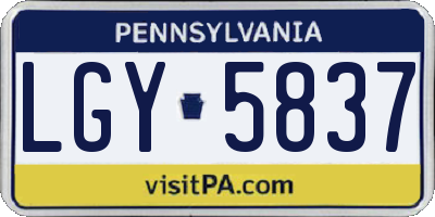 PA license plate LGY5837