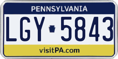 PA license plate LGY5843