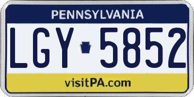 PA license plate LGY5852