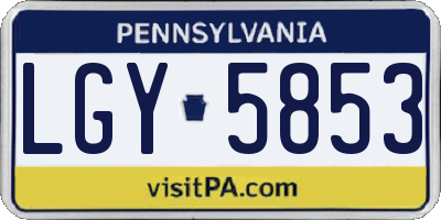 PA license plate LGY5853