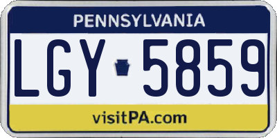 PA license plate LGY5859