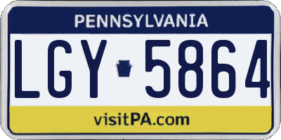 PA license plate LGY5864