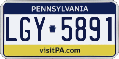 PA license plate LGY5891