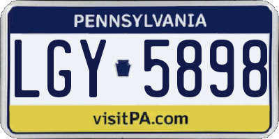 PA license plate LGY5898