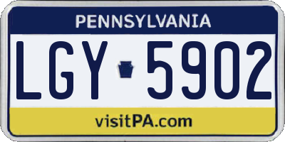 PA license plate LGY5902