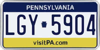 PA license plate LGY5904