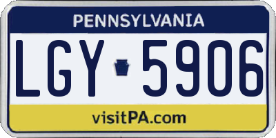 PA license plate LGY5906