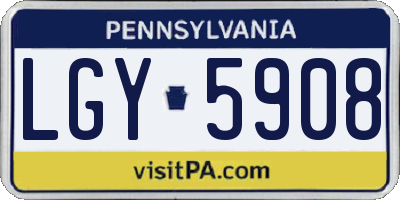 PA license plate LGY5908