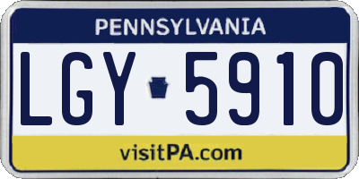 PA license plate LGY5910