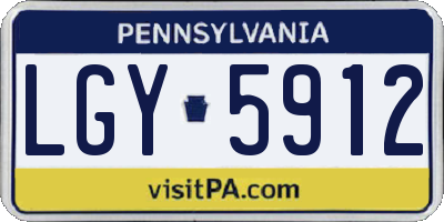 PA license plate LGY5912