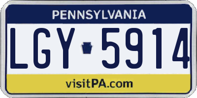 PA license plate LGY5914