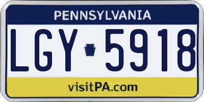PA license plate LGY5918