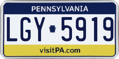 PA license plate LGY5919
