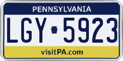 PA license plate LGY5923