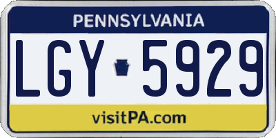 PA license plate LGY5929