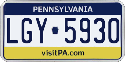 PA license plate LGY5930