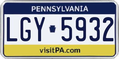 PA license plate LGY5932