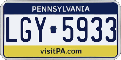 PA license plate LGY5933