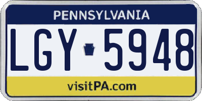 PA license plate LGY5948