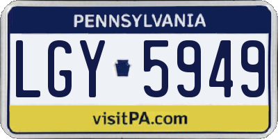 PA license plate LGY5949
