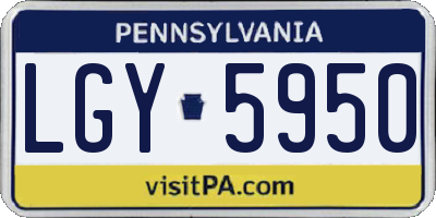 PA license plate LGY5950