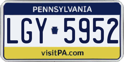 PA license plate LGY5952