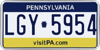 PA license plate LGY5954