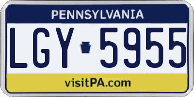 PA license plate LGY5955