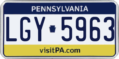 PA license plate LGY5963
