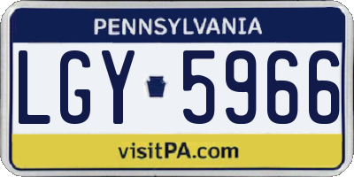 PA license plate LGY5966