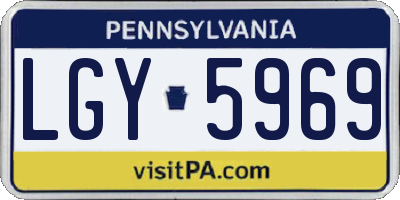 PA license plate LGY5969