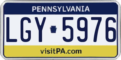 PA license plate LGY5976