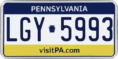 PA license plate LGY5993
