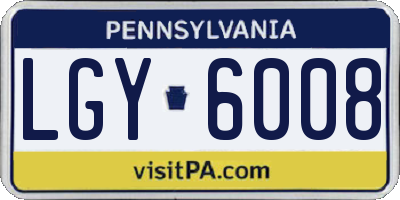 PA license plate LGY6008
